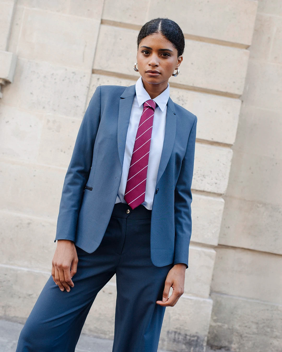 Chicago wool wide-leg suit trousers - Blue